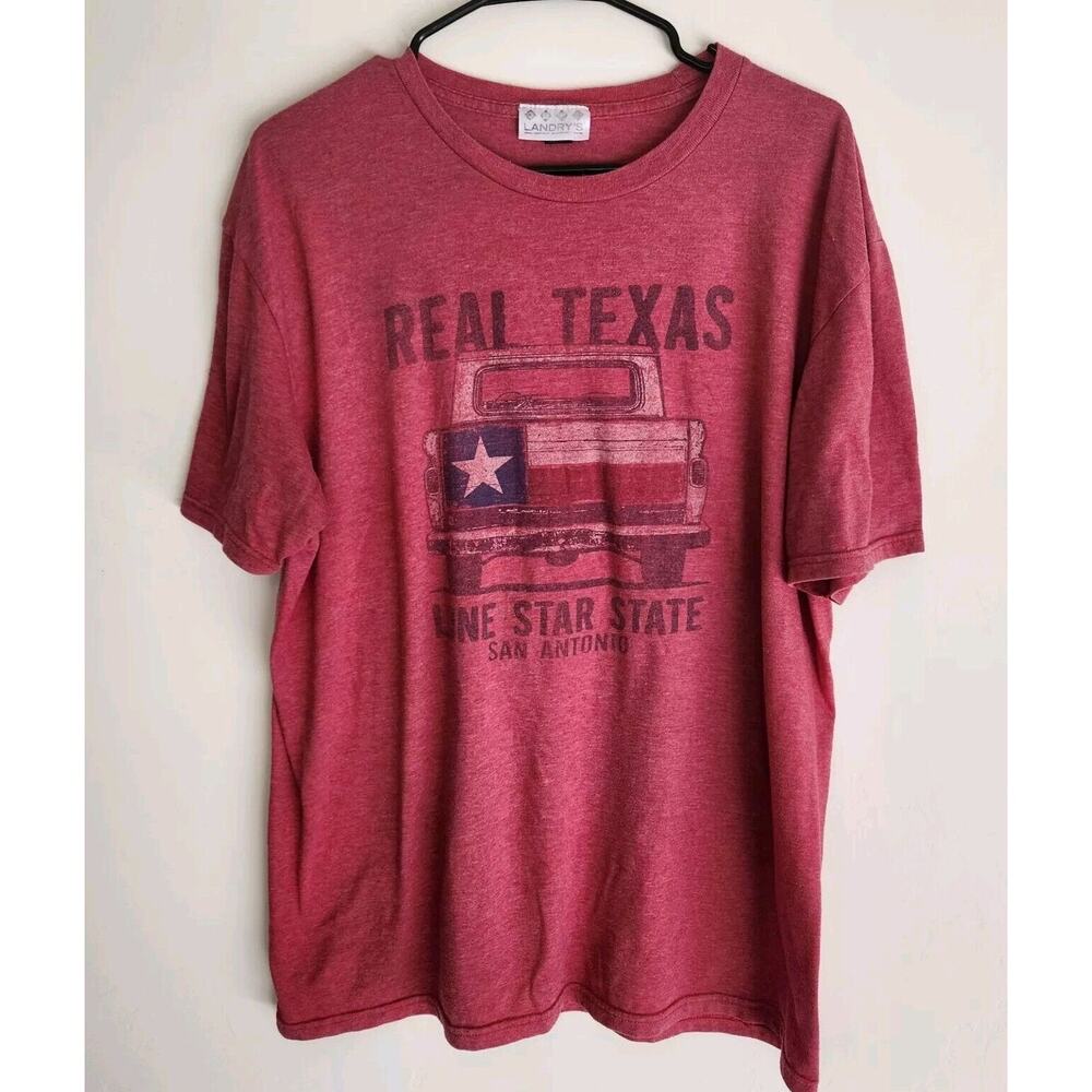 Landrys Real Texas Lone Star State San Antonio T Shirt Men's XL Red 0474